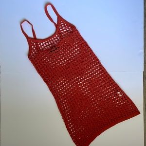 Forever 21 Crochet Swimsuit Cover Up Orange Size Small